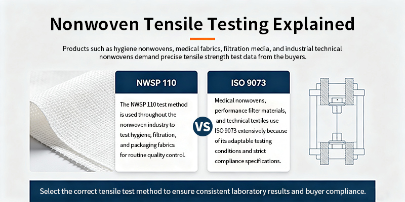 Nonwoven Fabrics Tensile Tester: NWSP 110 vs ISO 9073